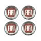 Наклейка Fiat на ковпаки (силікон) червона діам. 7