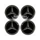 Наклейка Mercedes Benz на ковпаки (чорна) (силікон) діам. 5х5