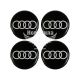 Наклейка Audi на ковпаки (силікон) чорна діам. 7