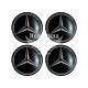 Наклейка Mercedes Benz на ковпаки (силікон) чорна діам. 7