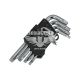 Набір зірочок Г-подібних ключів TORX (Topex) 5-ти гранні, 9 предметів 1/4 (TS10, TS15, TS20, TS25, TS27, TS30, TS40, TS45, TS50)