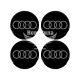 Наклейка AUDI на ковпаки (чорна) (силікон) діам. 5х5
