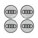 Наклейка AUDI на ковпаки (срібна) (силікон) діам. 5х5