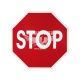 Наклейка з написом STOP (8 граней) 9х9