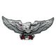 Наклейка Орел (крила в бік) (срібн.) 29х13