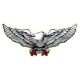 Наклейка Орел (крила в бік) (срібн.) 17х8