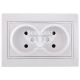 LEZARD MIRA Розетка подвійна б/з, білий