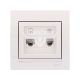 LEZARD DERIY Розетка комп'ютер + телефон RJ45 CAT5 + RJ11, білий