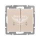 LEZARD RAIN Вимикач прохідний подвійний, перлинно-білий перламутр, без рамки