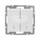 LEZARD RAIN Вимикач прохідний подвійний, білий, без рамки