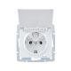 LEZARD RAIN Розетка одинарна з/з з кришкою ПБТ, білий, (без рамки)