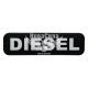 Наклейка з написом DIESEL (чорне тло) (силікон) 9,6х2,6