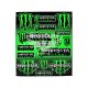 Наклейка (планшет) для мото Monster кт.-16шт. 29х24,5 зелена