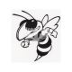 Наклейка Бджола 16х15 чорна