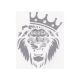 Наклейка Лев з короною срібний 19х19