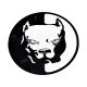 Наклейка Голова Пса (круг чорний) 15х15