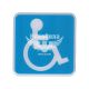 Наклейка квадратна (Інвалід) (синя) (силікон) (7х7см.)