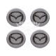 Наклейка Mazda на колпаки (силикон) серебряная диам. 5х5