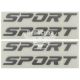 Наклейки на ручки зовнішні з написом Sport срібні 4шт. 12х1,2
