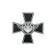 Наклейка Хрест з тризубцем (чорна) 15х15