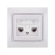 LEZARD MIRA Розетка телефонна подвійна євро, білий