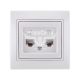 LEZARD MIRA Розетка комп'ютер + телефон RJ45 CAT5 + RJ11, білий