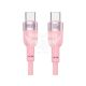 Кабель для зарядки моб. телеф. Type-C to Type-C (Brevia) 1.2м. рожевий, 60W, Box