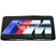 Наклейка логотип BMW M (квадрат чорний) (силікон) 9,1х5,6