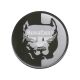 Наклейка Голова Пса (круг срібний) (силікон) 5,5х5,5