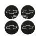 Наклейка Chevrolet на ковпаки (силікон) чорна діам. 5х5