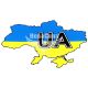 Наклейка UA (карта синьо-жовте тло) (17х11см.)