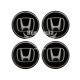 Наклейка Honda на ковпаки (силікон) чорна діам. 5х5
