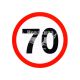 Наклейка обмежувач швидкості (70) діам.12,2