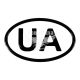 Наклейка UA (силікон) чорна 8x5