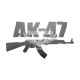 Наклейка з написом AK-47 15x8 срібна