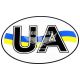 Наклейка UA (овал на білому тлі з прапором) 13,2х9,1