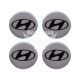 Наклейка Hyundai на ковпаки (силікон) срібна діам. 5х5
