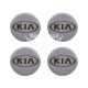 Наклейка KIA на ковпаки (силікон) срібна діам. 5х5