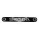 Наклейка з написом SKODA (чорне тло) (силікон) 14х1,8