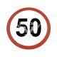 Наклейка обмежувач швидкості (50) діам.12,2