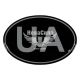 Наклейка UA (овал на чорному тлі) (силікон) 8,3x5,6