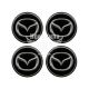 Наклейка Mazda на ковпаки (силікон) чорна діам. 5х5