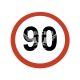 Наклейка обмежувач швидкості (90) діам.12,2
