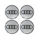 Наклейка Audi на ковпаки (силікон) срібна діам. 7
