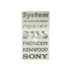 Наклейка з написом в ряд (System, Audiobahn, PROLOGY, BOSS, PIONER, KENWOOD, SONY) (срібн.) 28х14