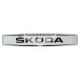 Наклейка з написом Skoda (срібне тло) (силікон) 12х2,2
