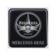 Наклейка з написом Mercedes Benz (чорне тло) (силікон) 7х7