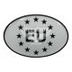 Наклейка EU (овал срібне тло зірки) (силікон) 8,3х5,6