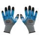 Рукавиці робочі (Intertool) 10" (синтетична, посилена, 3/4 облив, покрита спіненим латексом синього кольору)