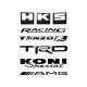 Наклейка з написом в ряд (HKS, RACING, TEZOR, TRD, KONI, AMG) (чорн.) 28х14